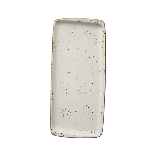Grain 13.5" x 6" x h:0.75" Rectangular Decorated Vitrified Platter
