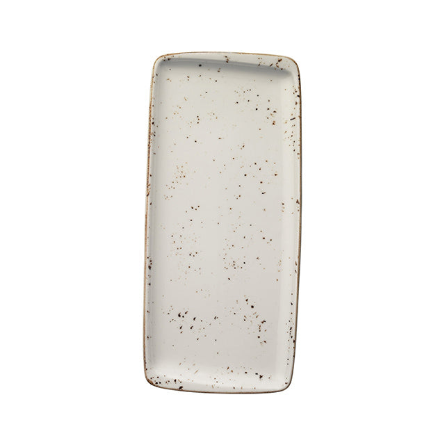 Porcelain Grain 13.5" x 6" x h:0.75" Rectangular Decorated Porcelain Platter - Case Pack: 12