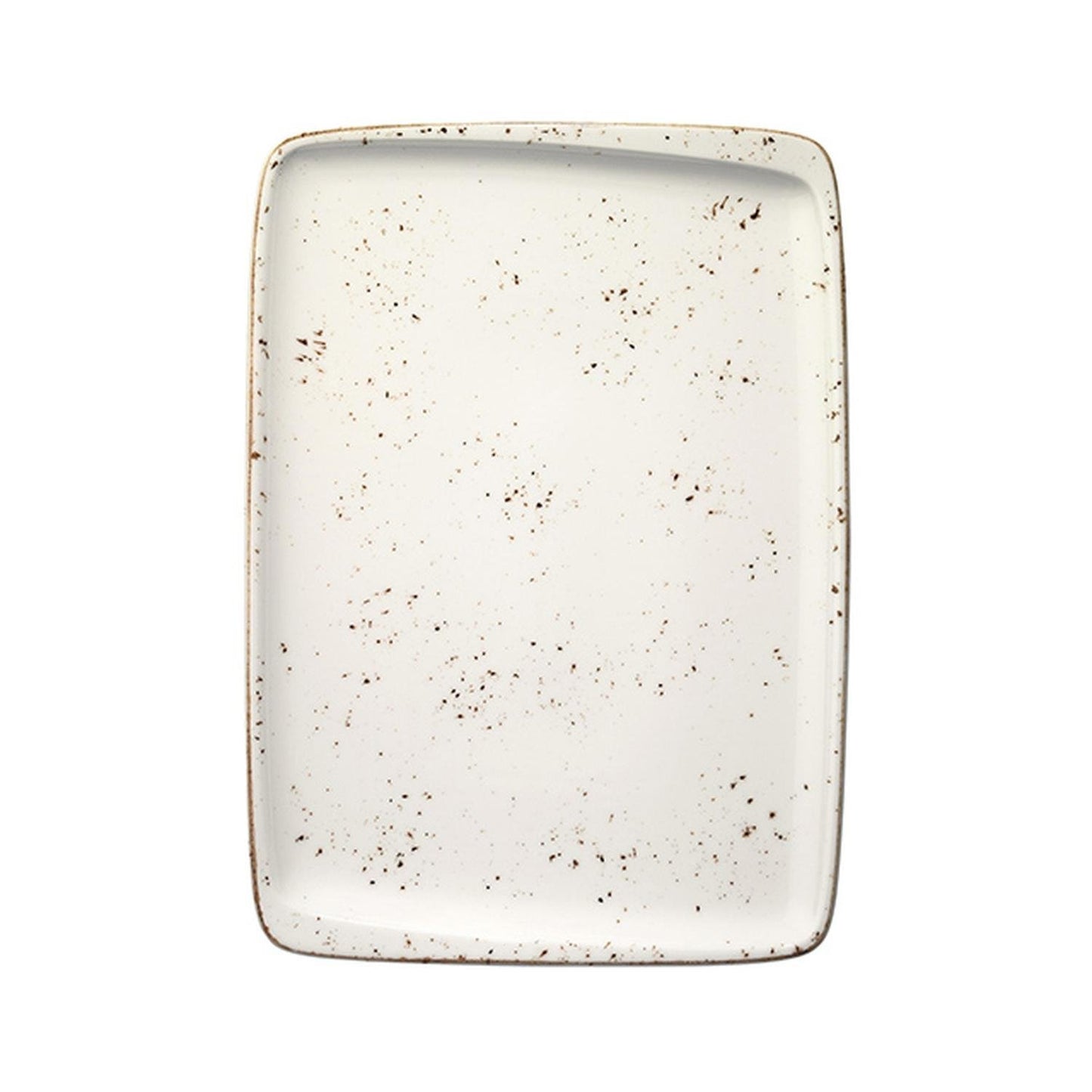 Grain 14.25" x 10.25" x h:0.75" Rectangular Decorated Vitrified Platter