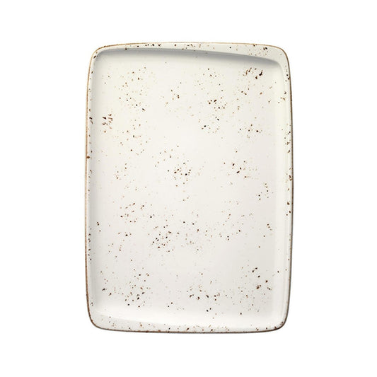 Grain 14.25" x 10.25" x h:0.75" Rectangular Decorated Vitrified Platter