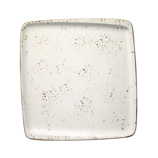 Grain 12.75" x 12" x h:0.75" Square Decorated Vitrified Platter