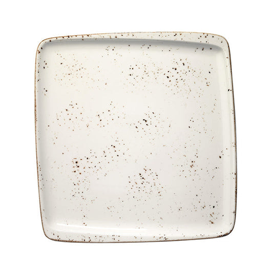 Porcelain Grain 12.75" x 12" x h:0.75" Square Decorated Porcelain Platter - Case Pack: 6