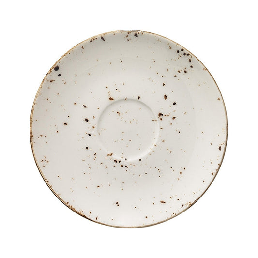 Porcelain Grain dia.4.75" Round Decorated Porcelain Saucer - Case Pack: 6