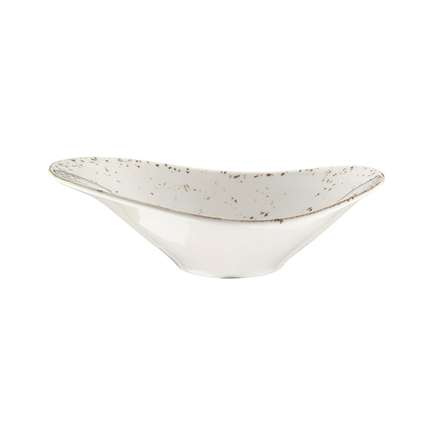 Grain 11" x 7.5" x h:3.5" 25 oz. Oval Decorated Vitrified Bowl