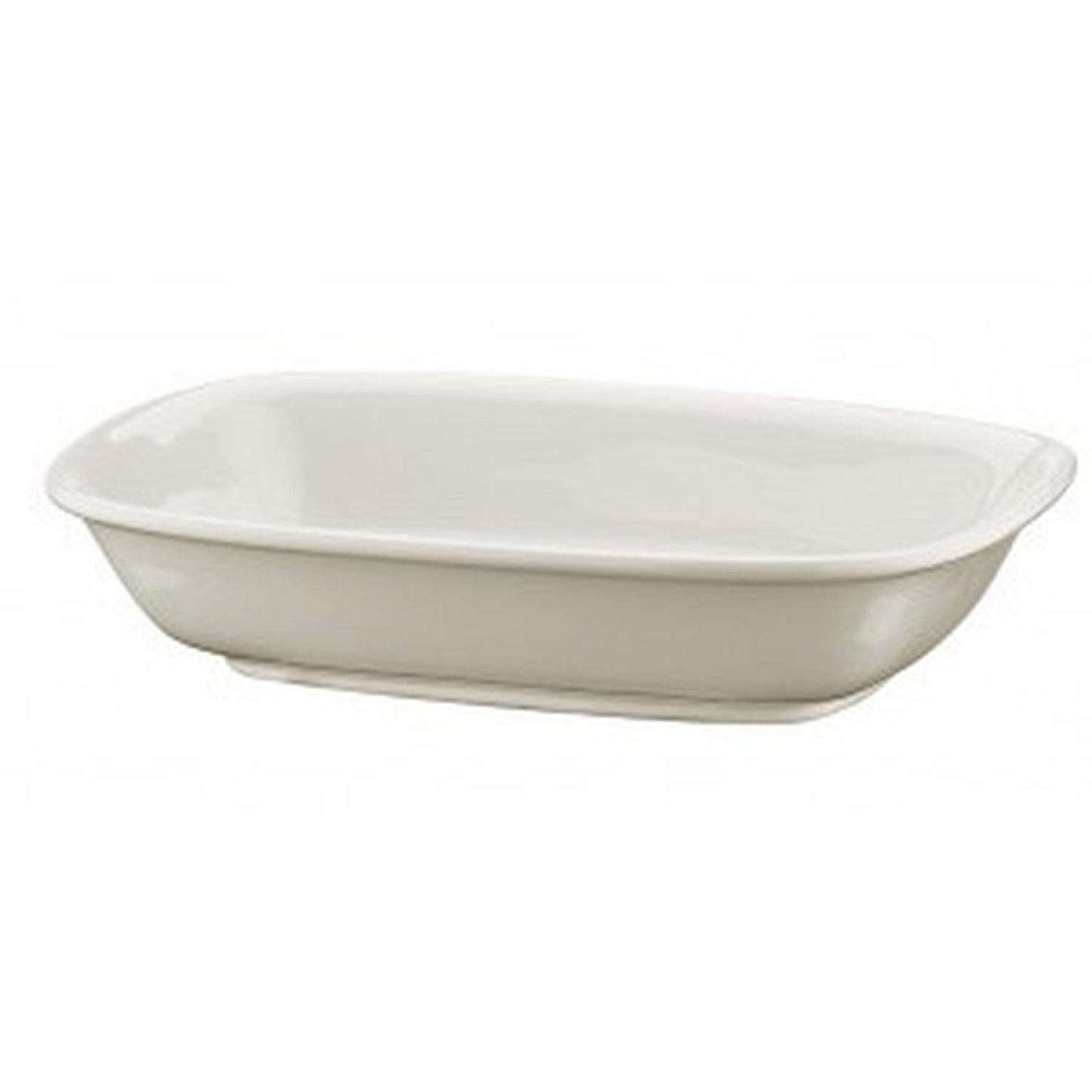 Gourmet 5.5" x 4" x h:1.25" 7 oz. Rectangular Warm White Vitrified Deep Plate