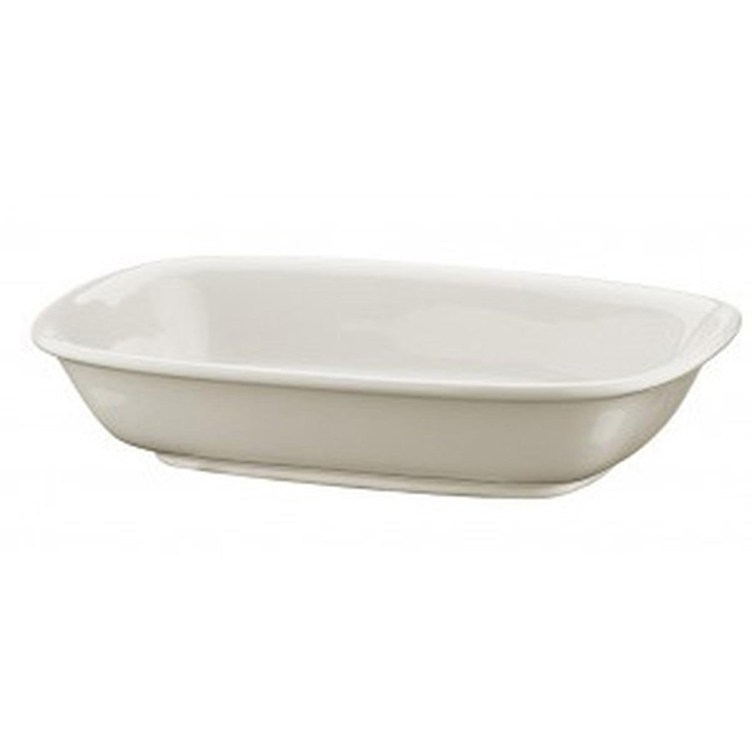 Gourmet 5.5" x 4" x h:1.25" 7 oz. Rectangular Warm White Vitrified Deep Plate