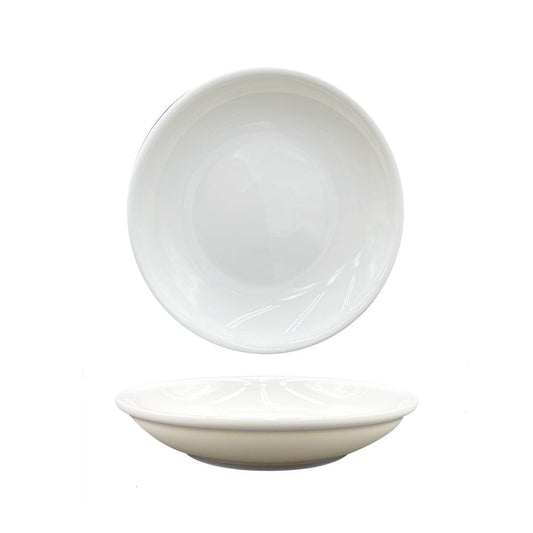 Porcelain Gourmet dia.8" h:1.5" 17 oz. Round Warm White Porcelain Bowl - Case Pack: 12