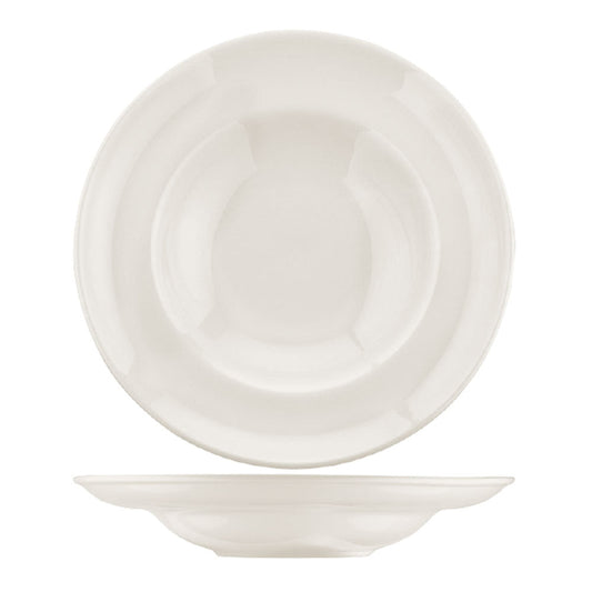 Porcelain Gourmet dia.9.5" h:2" 14 oz. Round Warm White Porcelain Bowl - Case Pack: 6