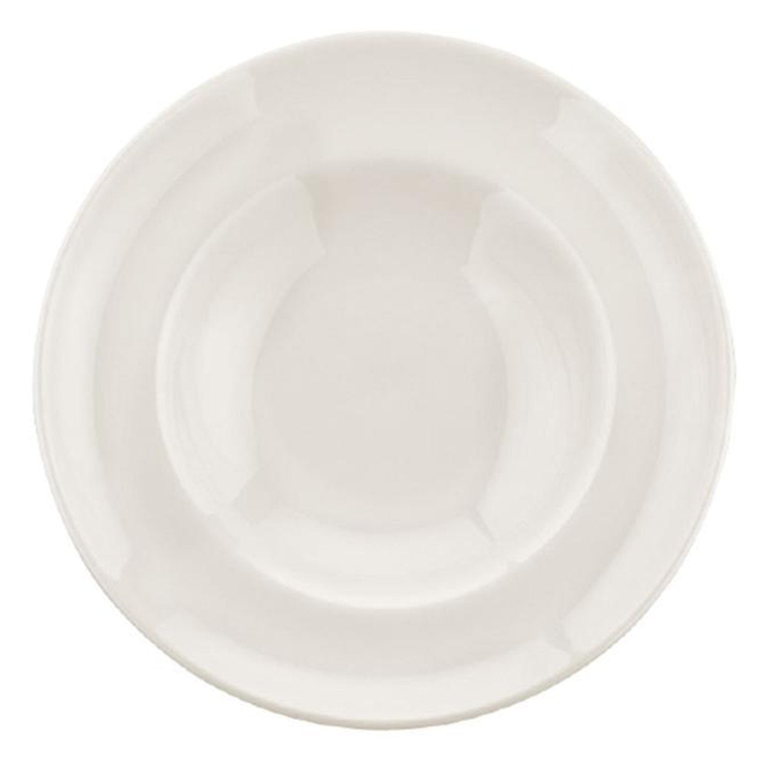 Gourmet dia.9.5" h:2" 14 oz. Round Warm White Vitrified Bowl