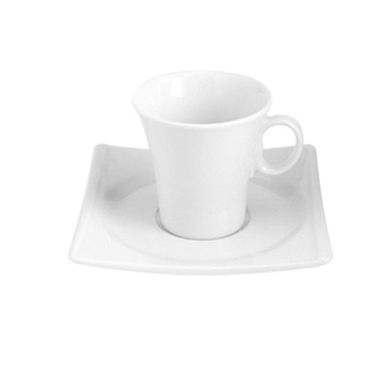 Porcelain Hong Kong 5.5" x 5.5" Square White Porcelain Saucer - Case Pack:12