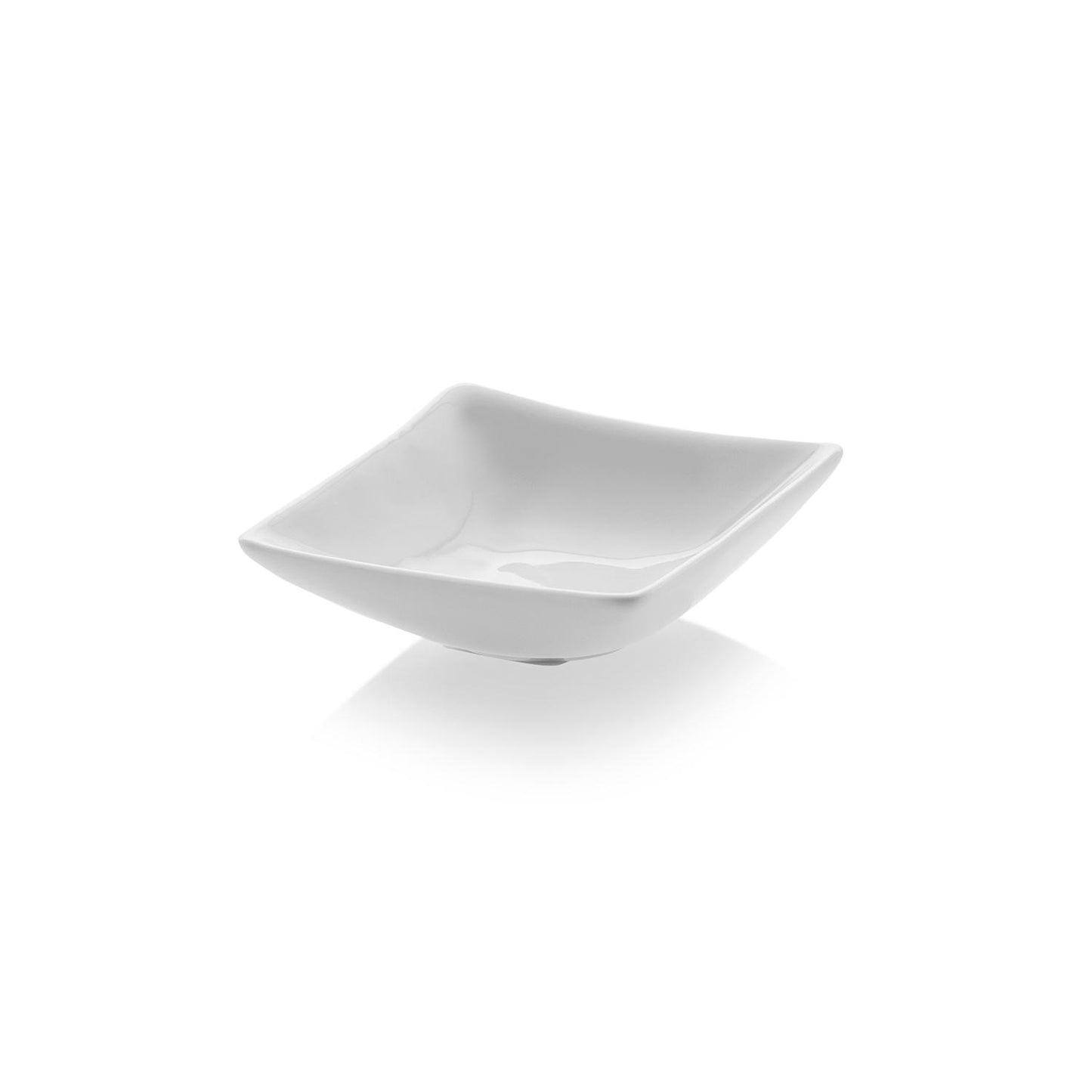 Porcelain Hong Kong 3.25" x 3.25" Rectangular White Porcelain Sectional Plate - Case Pack:12