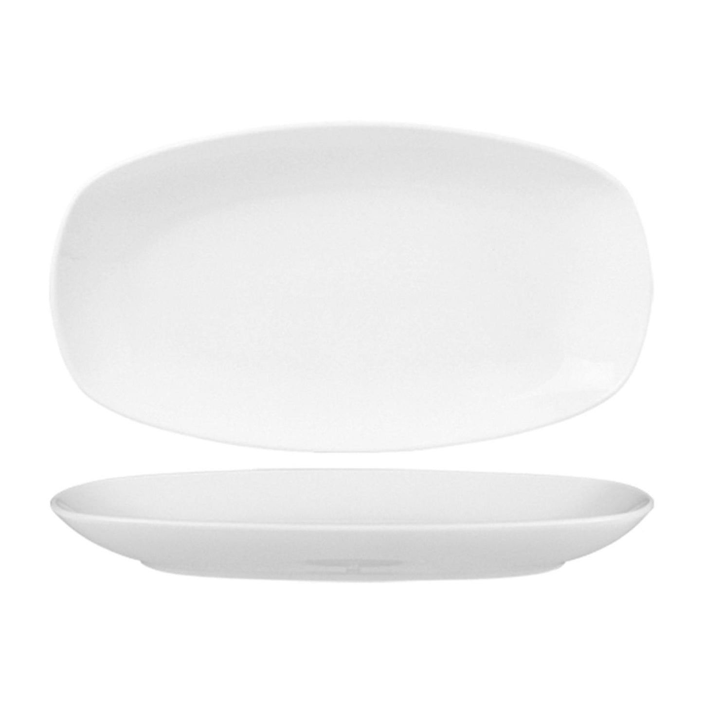 Porcelain Delta-Coupe 7.75" x 4" x h:0.75" Oval White Porcelain Platter - Case Pack:12