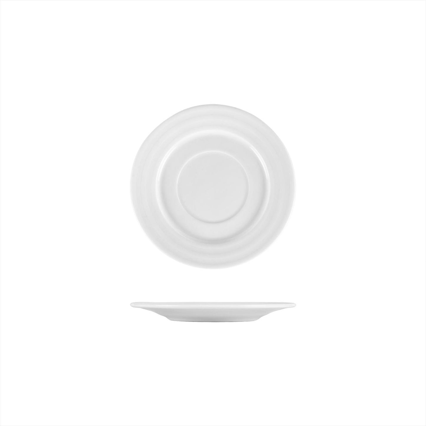 Porcelain Lizbon dia.7" Round White Porcelain Saucer - Case Pack:12