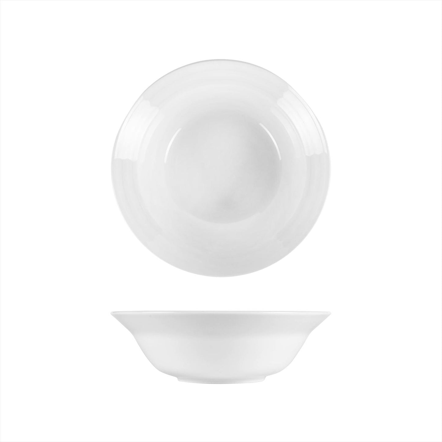 Porcelain Lizbon dia.9" h:2.75" 42 oz. Round White Porcelain Bowl - Case Pack:6