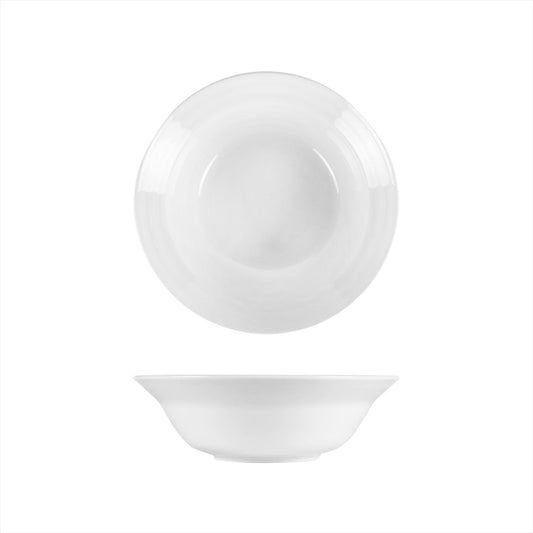 Porcelain Lizbon dia.9" h:2.75" 42 oz. Round White Porcelain Bowl - Case Pack:6