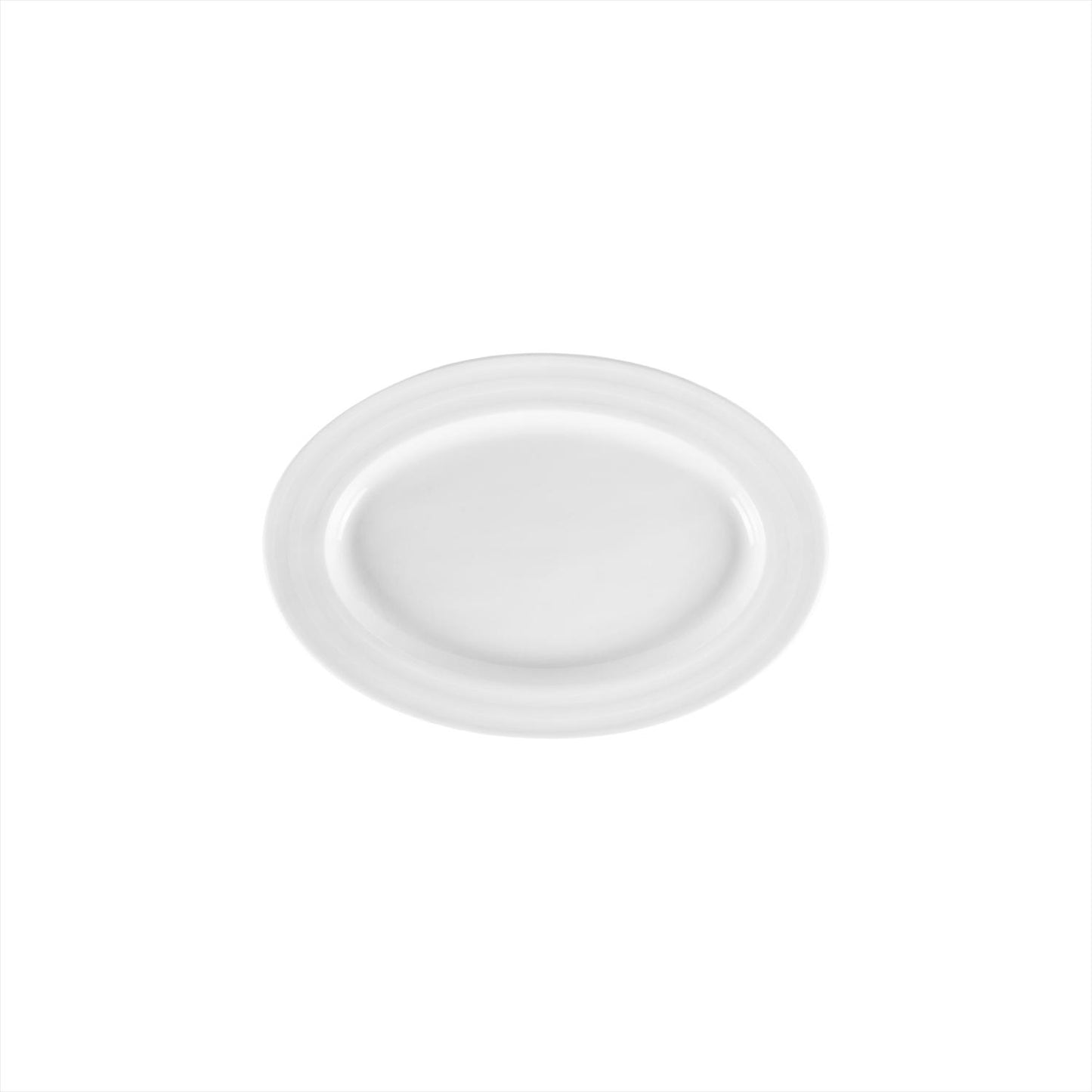 Porcelain Lizbon 9.5" x 6.75" x h:1" Oval White Porcelain Platter - Case Pack:6