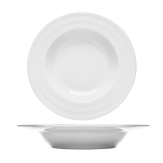 Porcelain Lizbon dia.11.75" h:2" 24 oz. Round White Porcelain Deep Plate - Case Pack:6