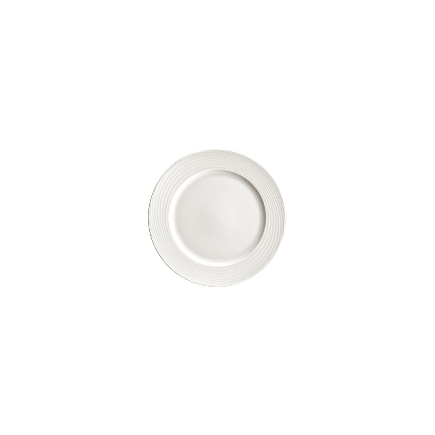 Porcelain Loop dia.6.75" Round Warm White Porcelain Plate - Case Pack: 12