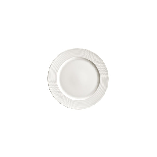 Porcelain Loop dia.8.25" Round Warm White Porcelain Plate - Case Pack: 12