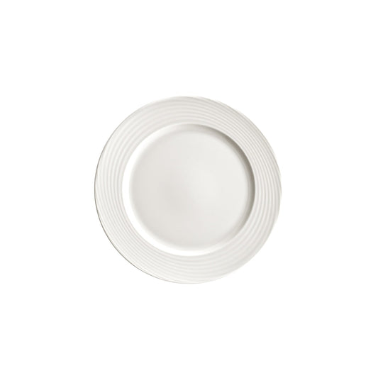 Porcelain Loop dia.10.5" Round Warm White Porcelain Plate - Case Pack: 12