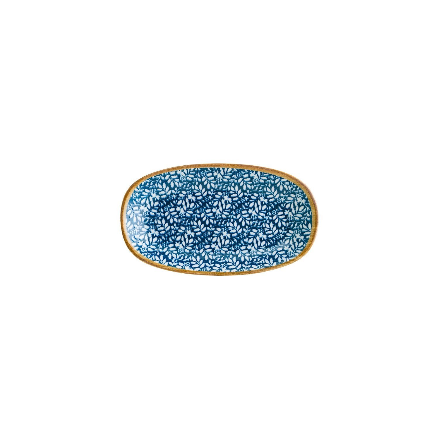 Calif 9.5" x 5.5" x h:1.25" Oval Decorated Vitrified Platter