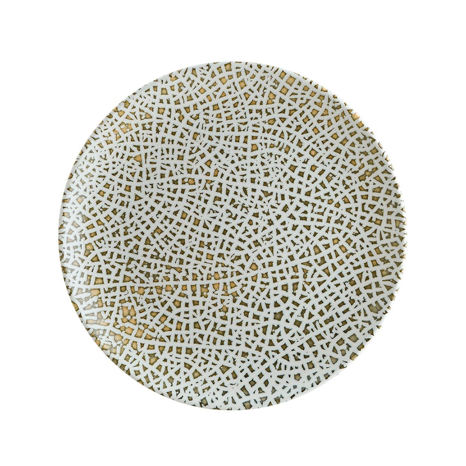 Lapya Wood dia.7.5" Round Decorated Vitrified Plate