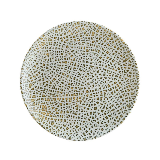 Lapya Wood dia.7.5" Round Decorated Vitrified Plate