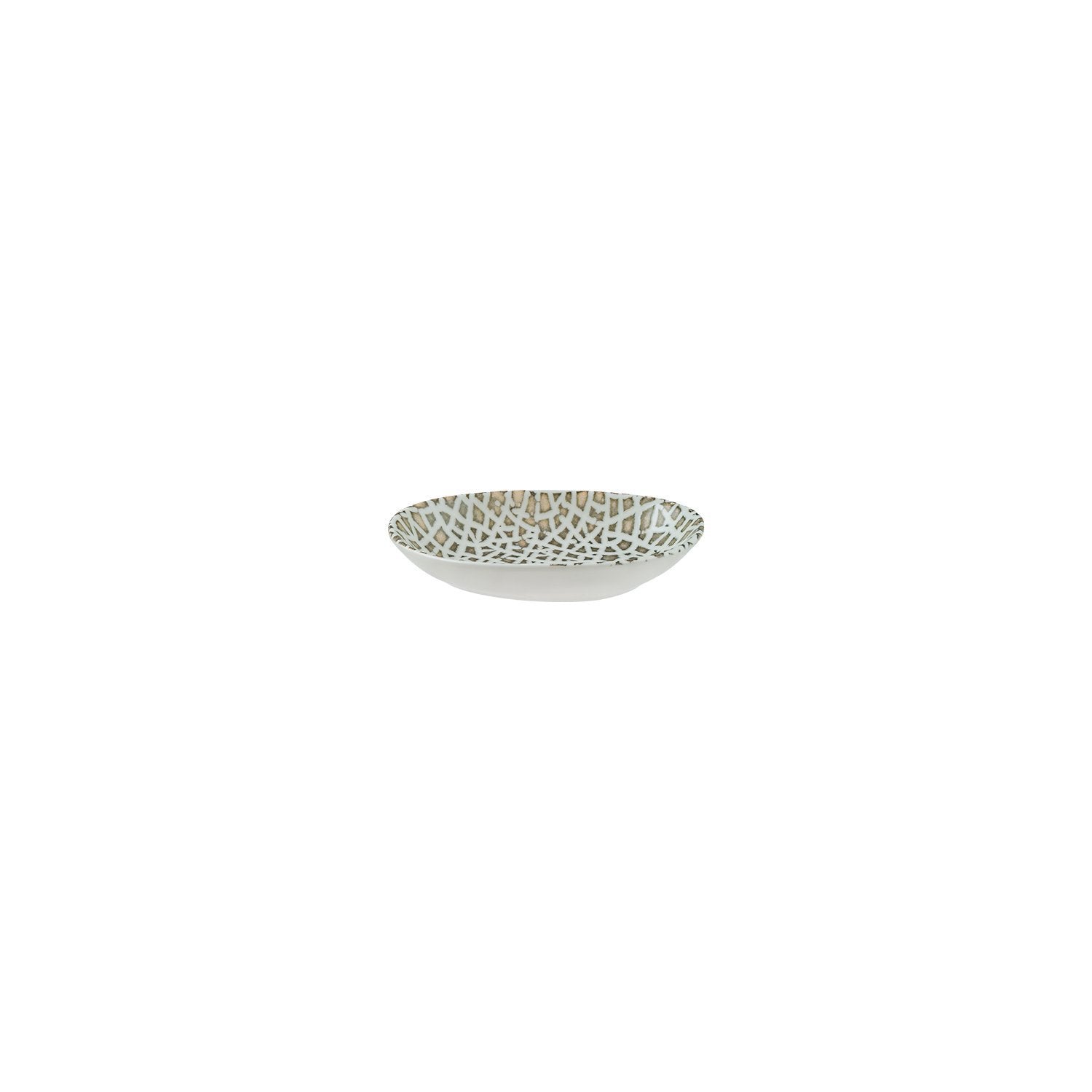 Lapya Wood 6" x 4" x h:1" Organic Decorated Vitrified Platter