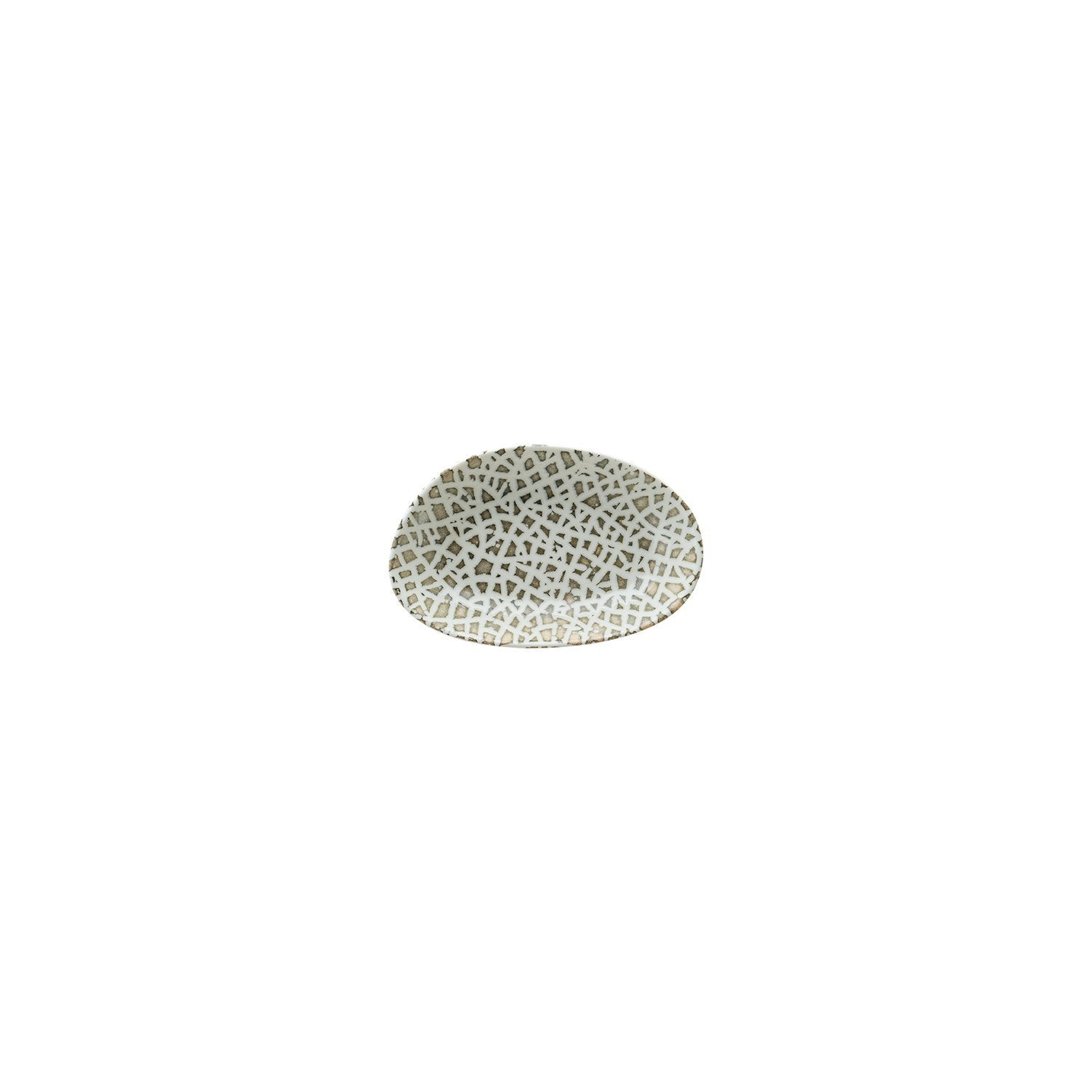 Lapya Wood 6" x 4" x h:1" Organic Decorated Vitrified Platter