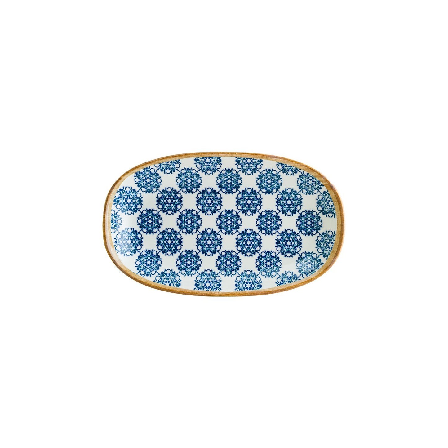 Turgla Vitrified Calif 11.25" x 6.75" x h:1.25" Oval Decorated Vitrified Platter - Case Pack: 6