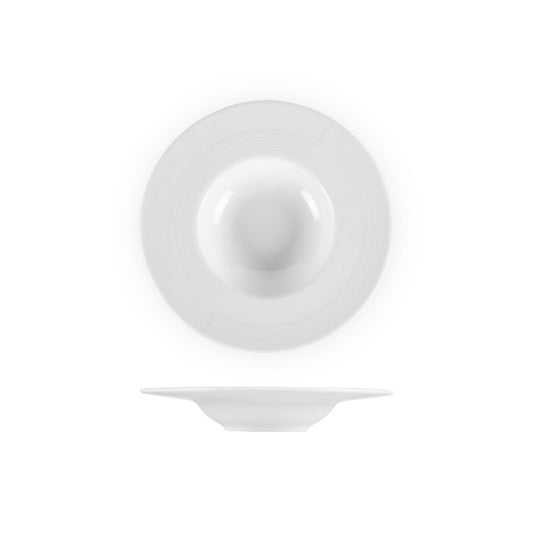 Porcelain Madrid dia.8.75" h:1.25" 6 oz. Round White Porcelain Bowl - Case Pack:12