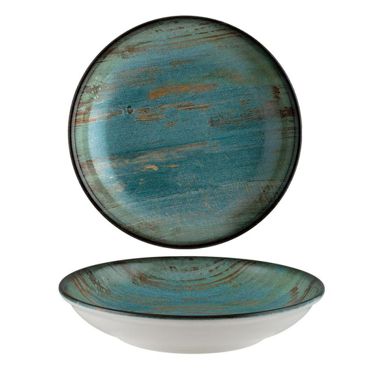 Madera dia.11" h:2.5" 57 oz. Round Decorated Vitrified Bowl