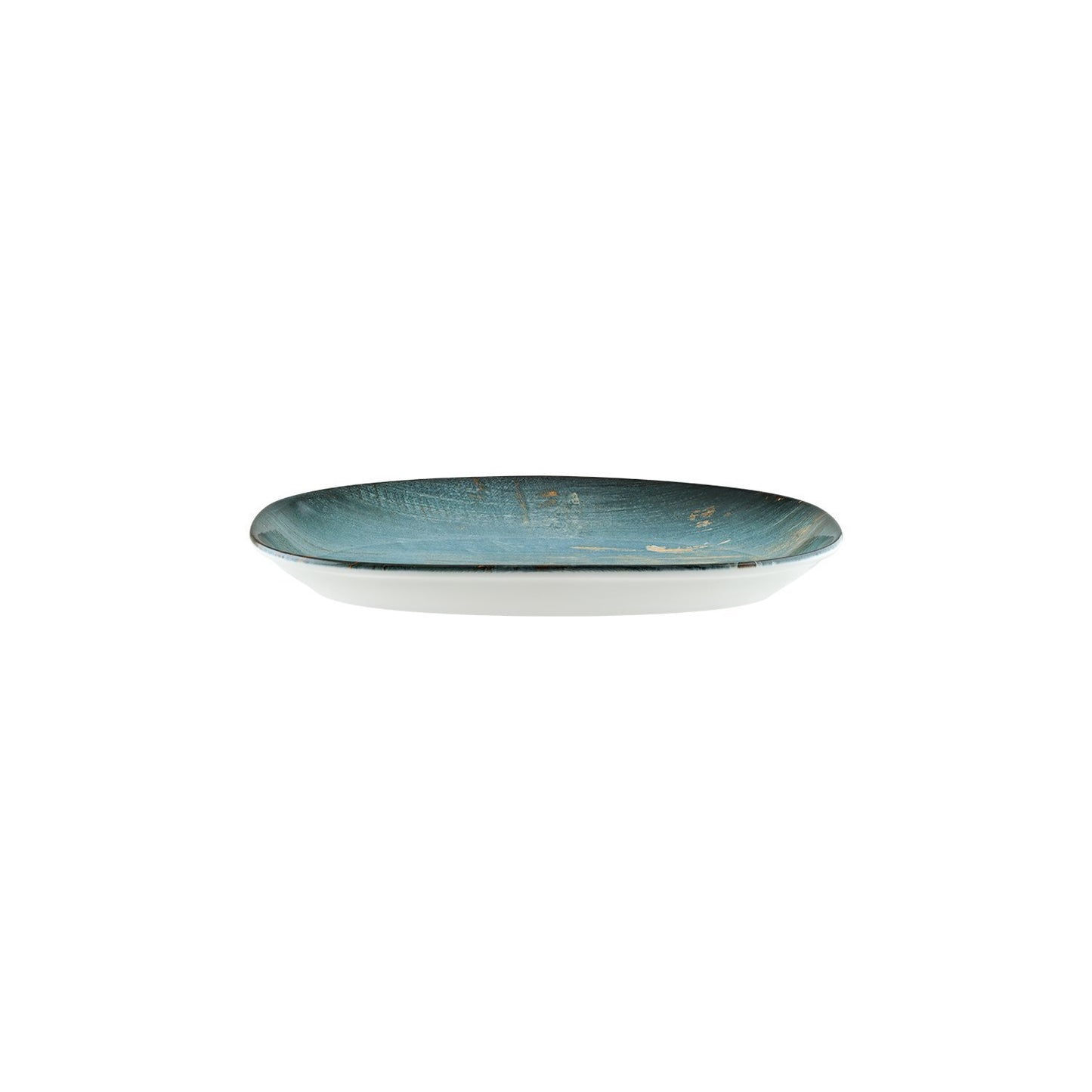 Turgla Vitrified Madera 11.25" x 6.75" x h:1.25" Oval Decorated Vitrified Platter - Case Pack: 6