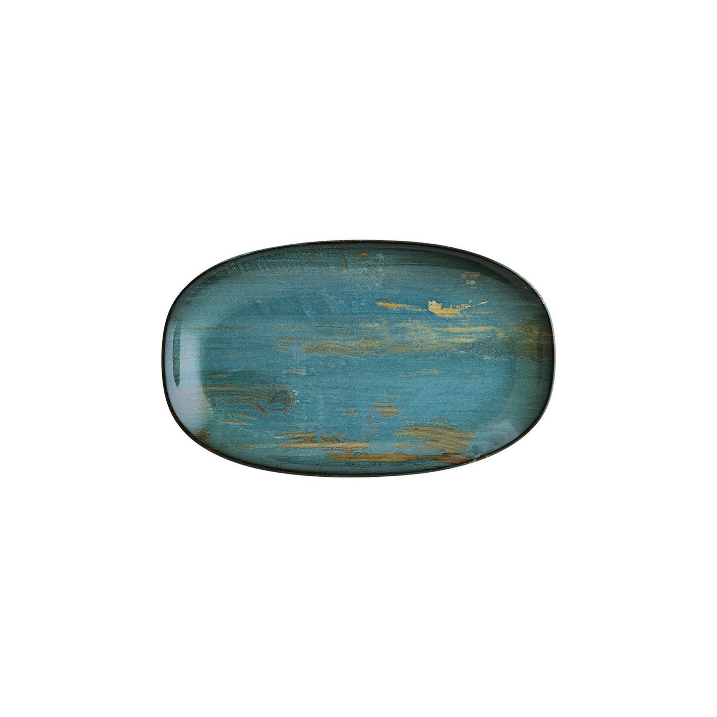Turgla Vitrified Madera 11.25" x 6.75" x h:1.25" Oval Decorated Vitrified Platter - Case Pack: 6
