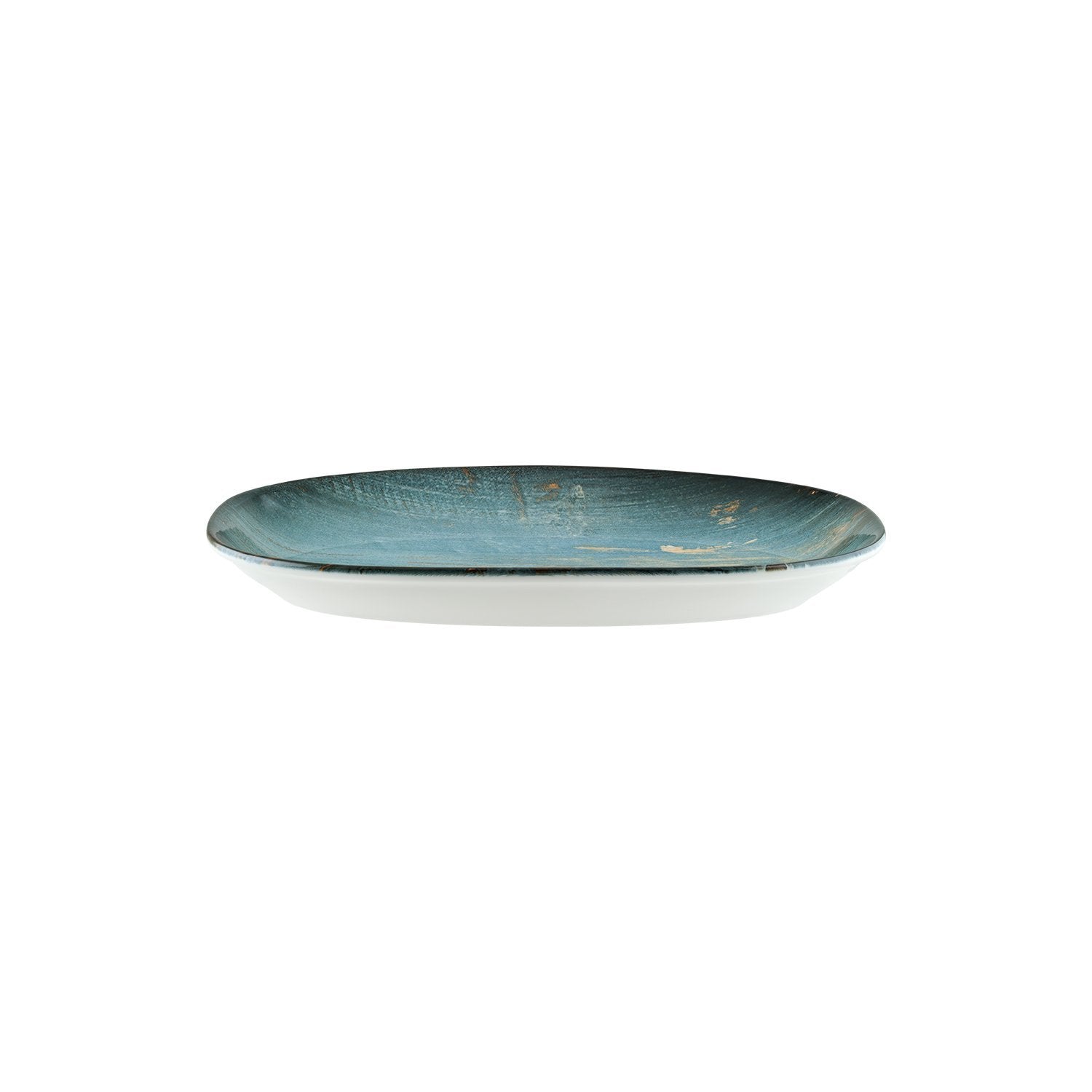 Madera 13" x 7.5" x h:1.5" Oval Decorated Vitrified Platter