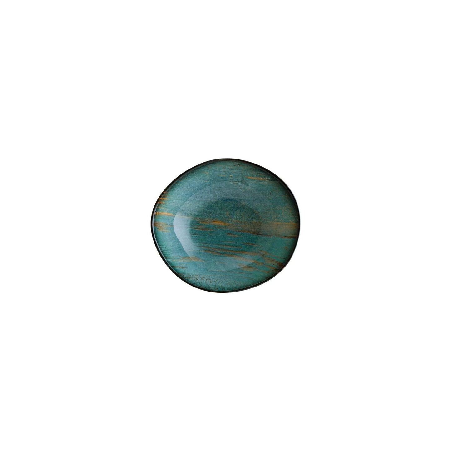 Turgla Vitrified Madera 7" x 6.5" x h:2" 17 oz. Organic Decorated Vitrified Bowl - Case Pack: 12