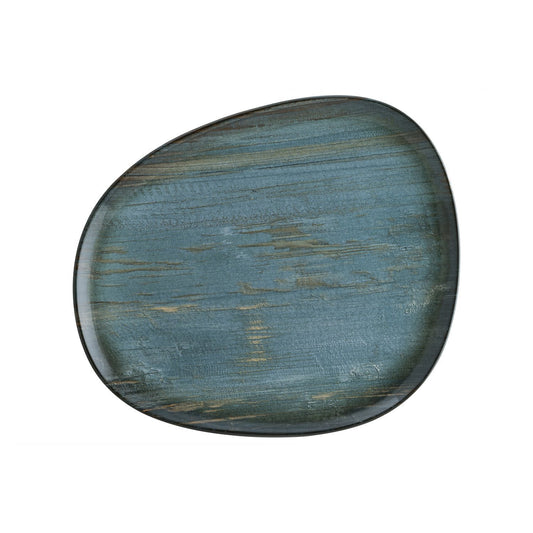 Turgla Vitrified Madera 9.5" x 7.5" Organic Decorated Vitrified Plate - Case Pack: 12