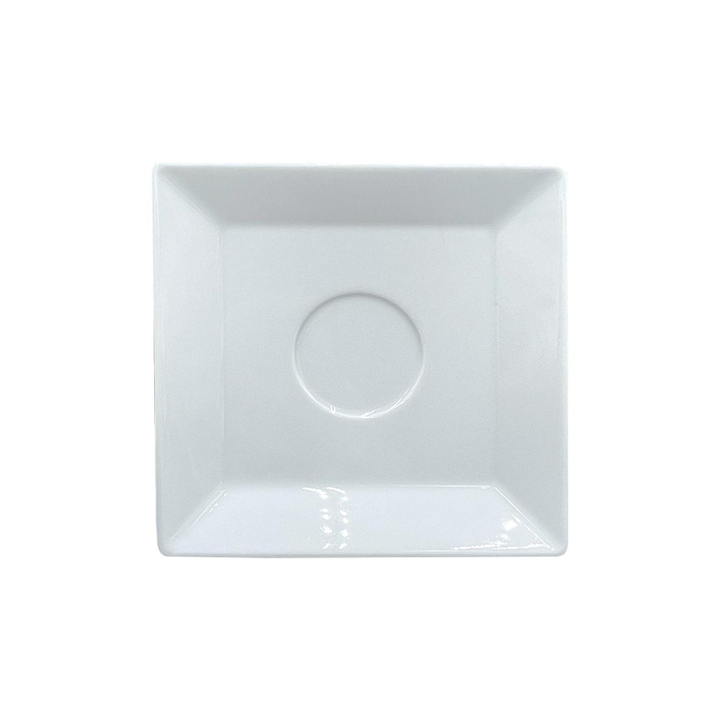 Porcelain Merid 5.5" x 5.5" Square White Porcelain Saucer - Case Pack:12