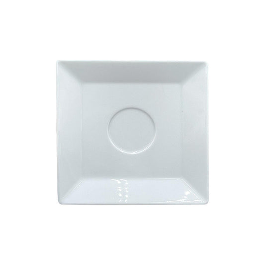 Porcelain Merid 5.5" x 5.5" Square White Porcelain Saucer - Case Pack:12