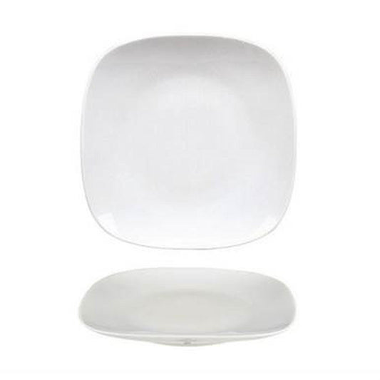 Porcelain Mimoza 6.25" x 6.25" Square White Porcelain Plate - Case Pack:12