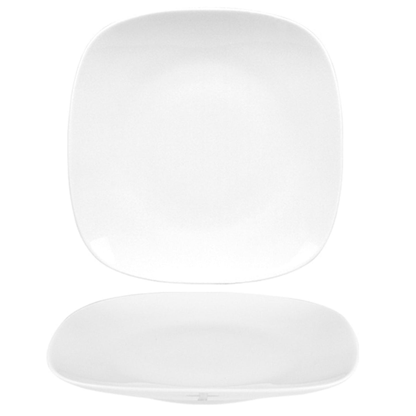 Porcelain Mimoza 9.25" x 9.25" Square White Porcelain Plate - Case Pack:12