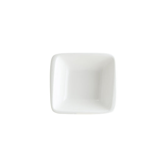 Turgla Vitrified Moove 3.5" x 3.5" x h:1.25" 1 oz. Square Warm White Vitrified Ramekin - Case Pack: 24