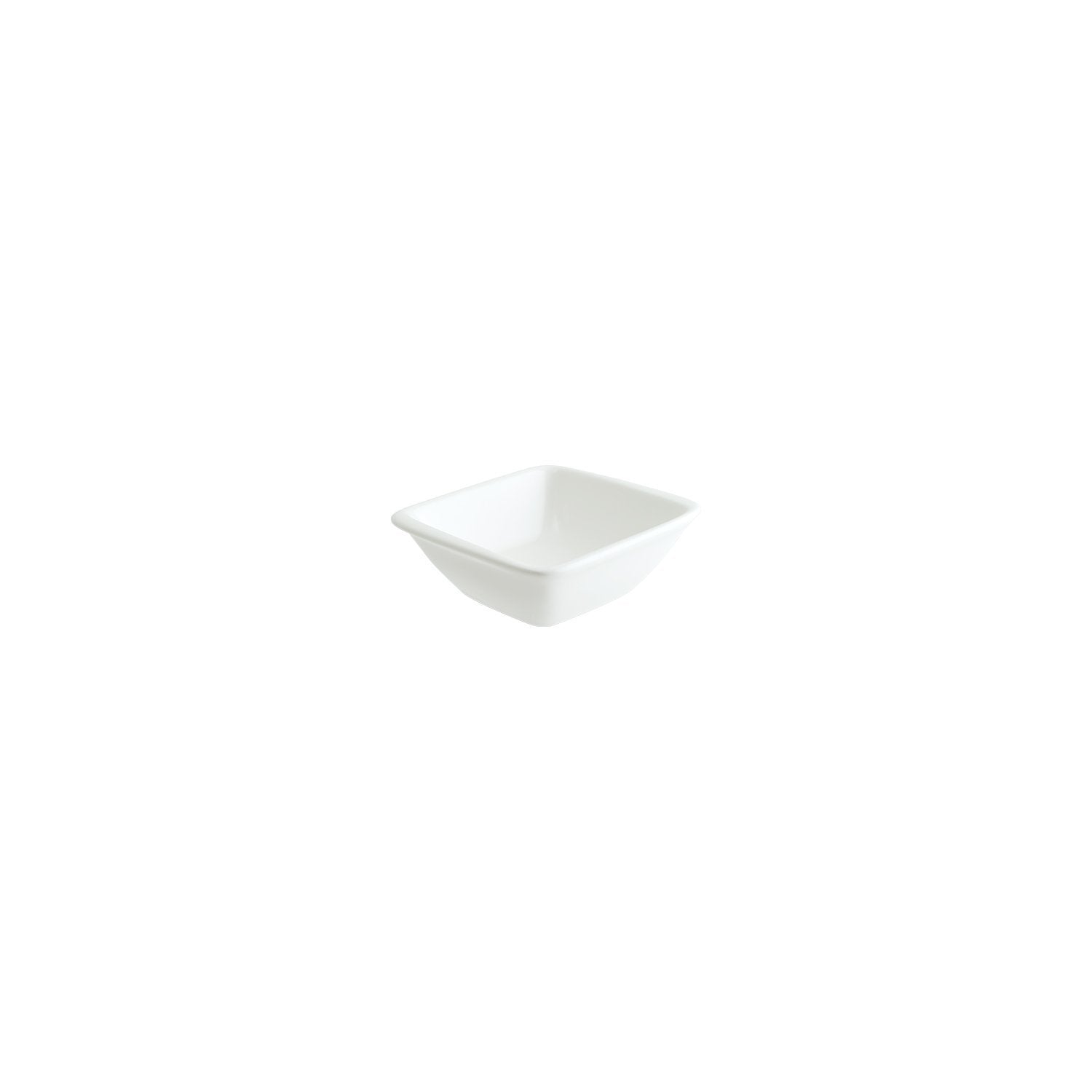 Moove 3.5" x 3.5" x h:1.25" 1 oz. Square Warm White Vitrified Ramekin