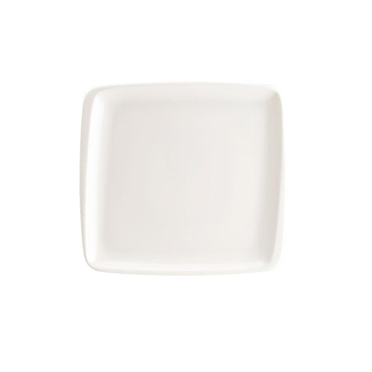 Turgla Vitrified Moove 6.25" x 5.75" Square Warm White Vitrified Plate - Case Pack: 12