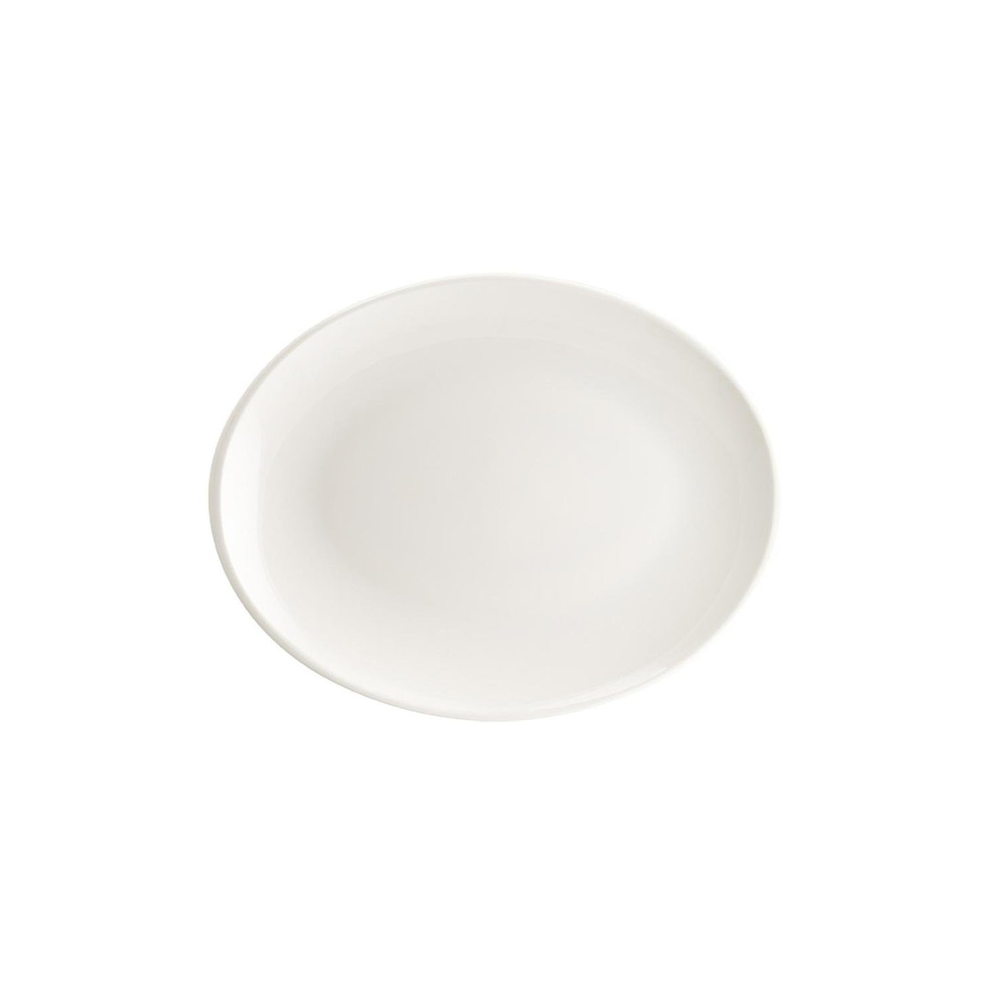 Turgla Vitrified Moove 9.75" x 7.5" x h:1" Oval Warm White Vitrified Platter - Case Pack: 12