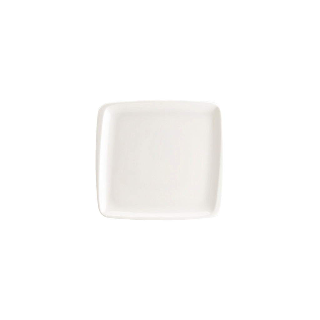 Porcelain Moove 8.5" x 8" Square Warm White Porcelain Plate - Case Pack: 12