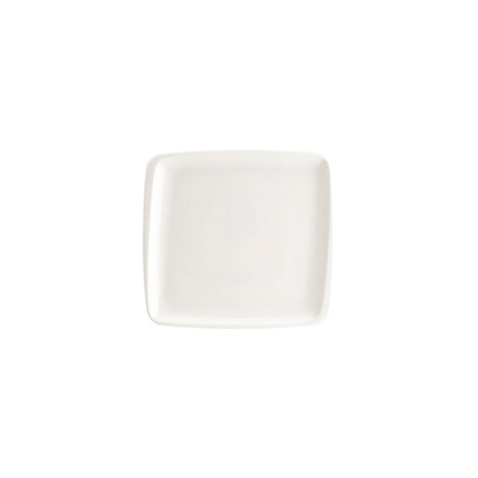 Porcelain Moove 8.5" x 8" Square Warm White Porcelain Plate - Case Pack: 12