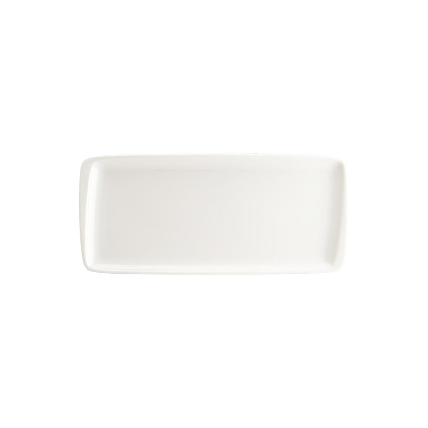 Turgla Vitrified Moove 13.5" x 6" x h:0.75" Rectangular Warm White Vitrified Platter - Case Pack: 12