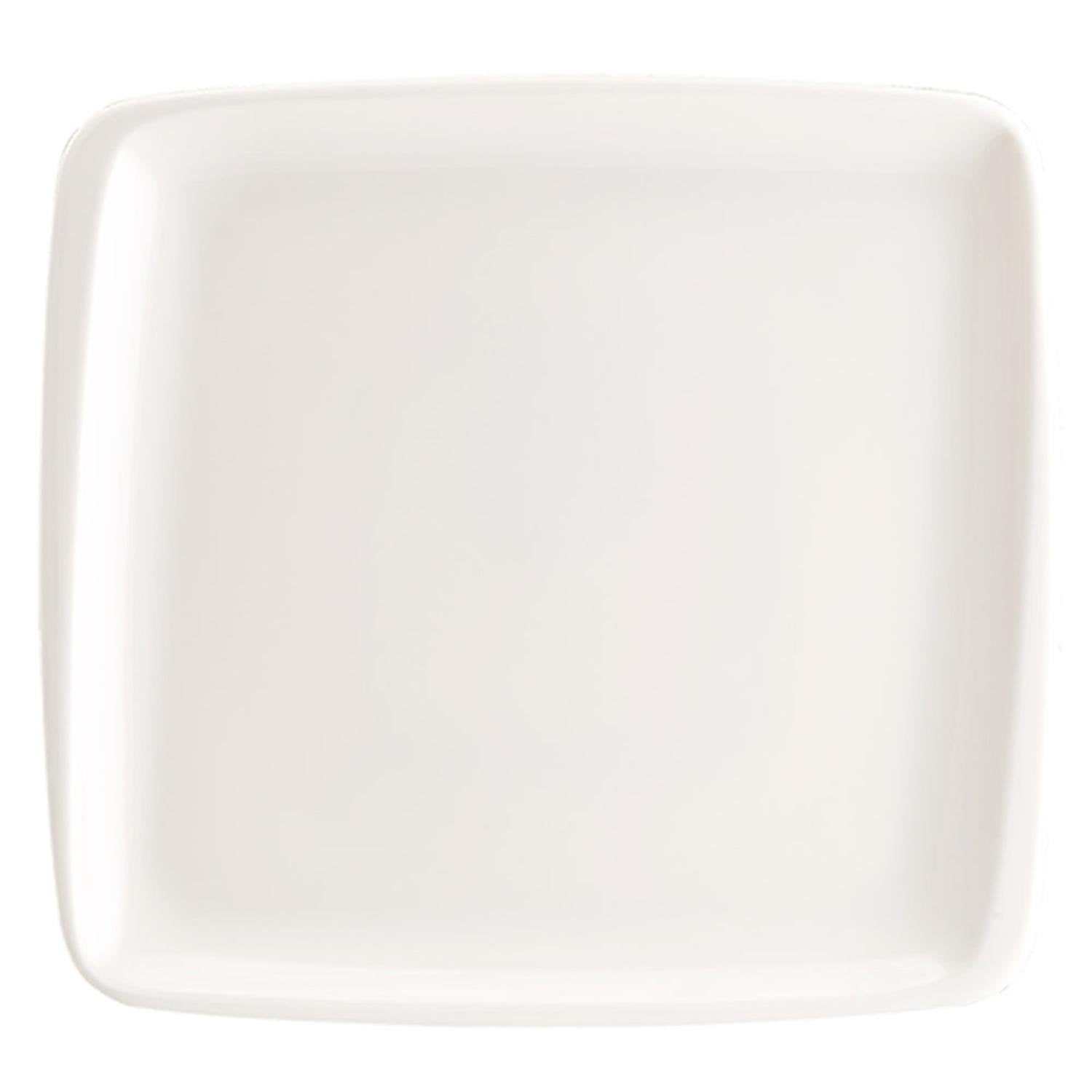Moove 12.75" x 12" x h:0.75" Square Warm White Vitrified Platter