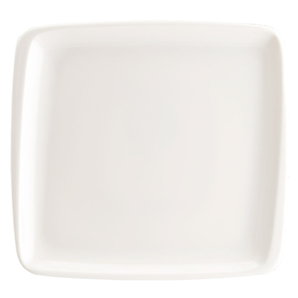 Porcelain Moove 12.75" x 12" x h:0.75" Square Warm White Porcelain Platter - Case Pack: 6